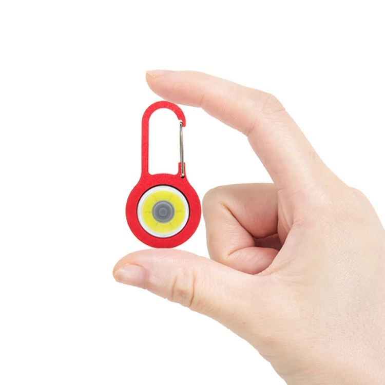 Portable Wholesale Plastic Carabiner Torch Light Pocket Mini Hook COB LED Keychain Flashlight