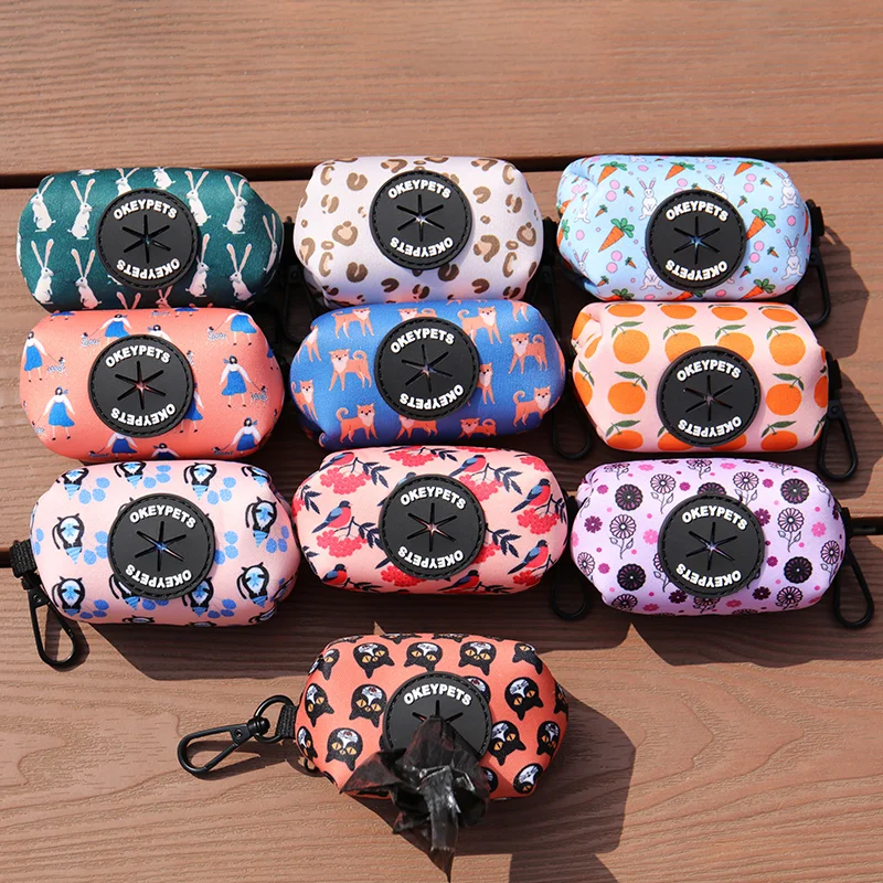 Pet cat poop bags biodegradable dispenser dog walking bag custom logo waste dog poop bags holder