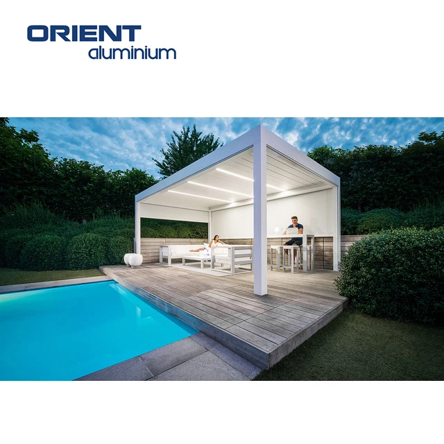 ORIENT 3x3 3x4 Luxury Modern Bioclimatic Pergola Gazebo With Wind Screen Metal Garden Pergola Outdoor Balcony For resell