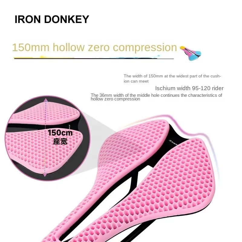 IRONDONKEY Comfortable Bicycle Saddle & Passenger Seat Cushion PVC & Leather Road Mountain Bike Riding Competition Saddle