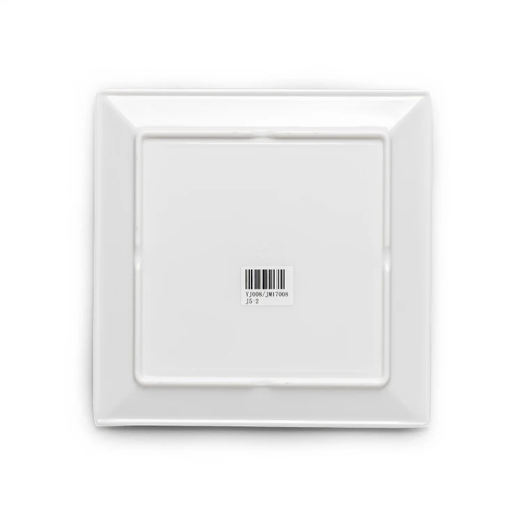 New 100% melamine restaurant white square plates sets dinnerware