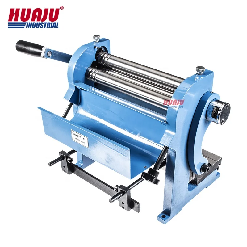 Huaju Industrial 3 IN 1 200 mm 8 Inch Sheet Metal Guillotine Shear Press Brake Roll Bending Machine