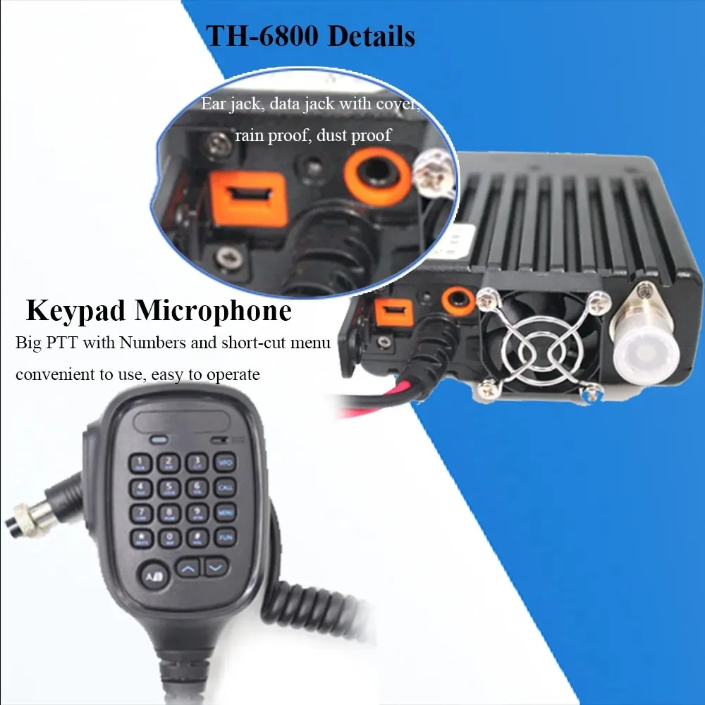 TH-8600 Mini 25 Watt Dual Band Mobile Radio Station IP67 Waterproof Radio VHF UHF Transceiver