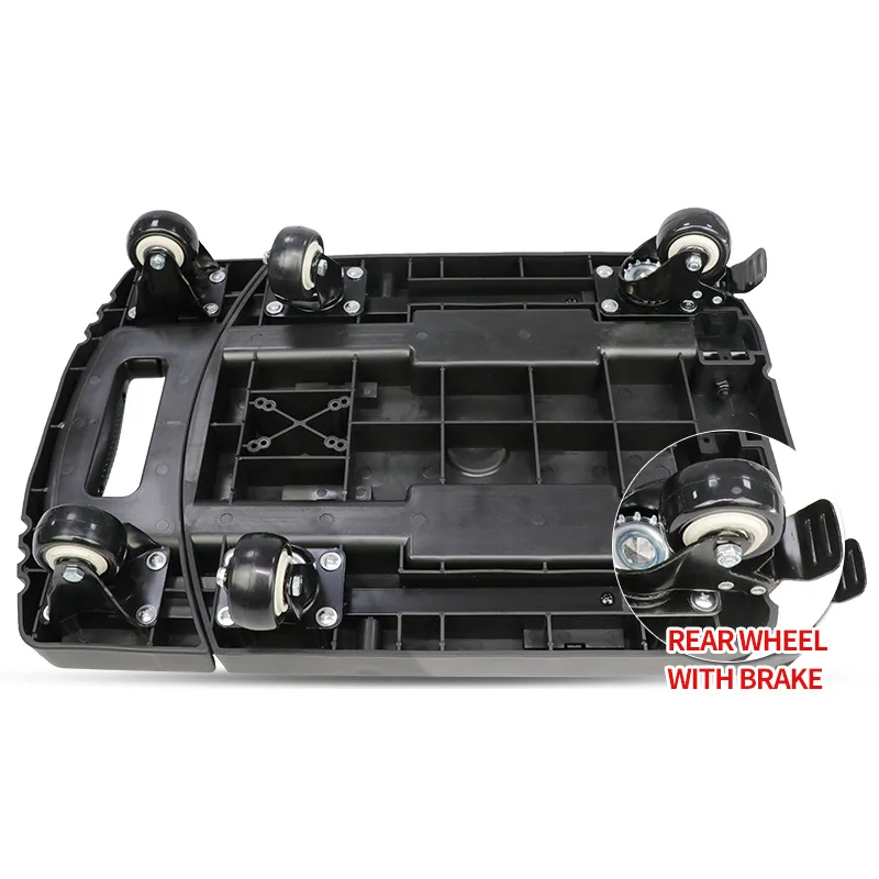 OEM ODM 7 wheels foldable trolley  with brake supermarket cart trolley