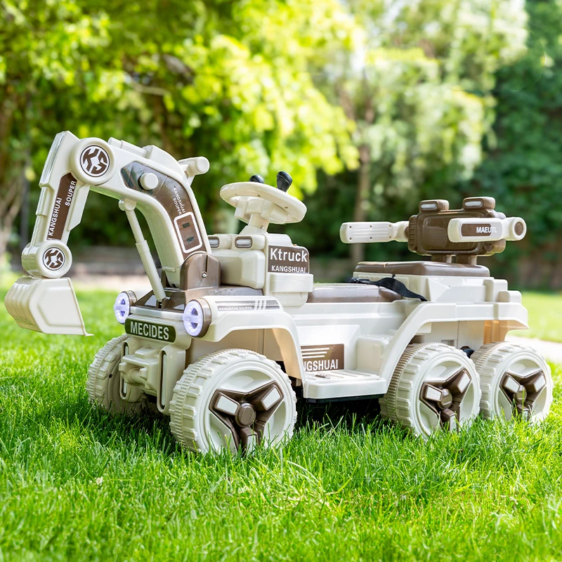 2024 Newest Full Electric Digging Arm Kids Electric Digger Backhoe Kids Electric Mini Excavator Car For Kids