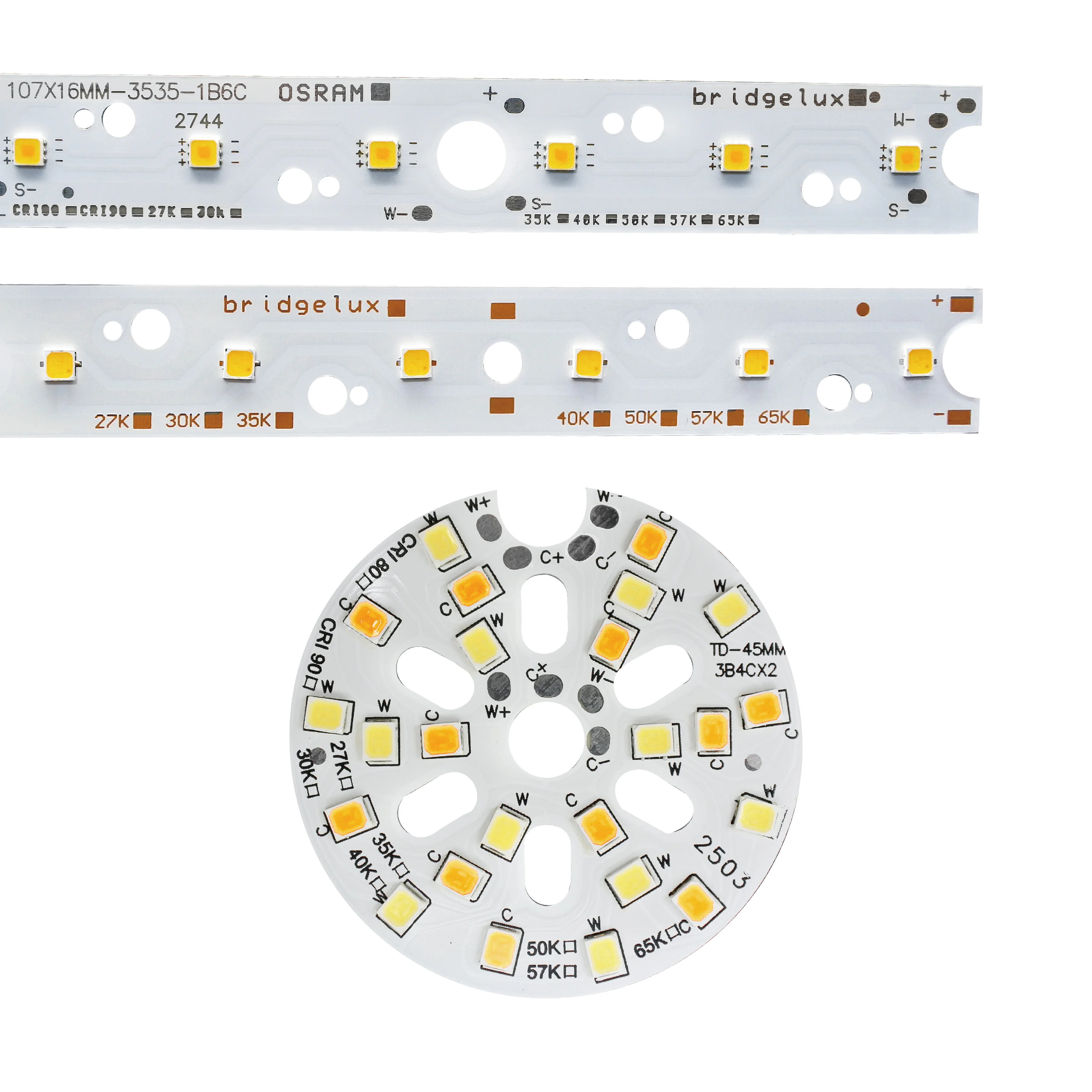 Customize lighting accessories round aluminum substraet led light pcb board bar 36v 12w 24w 60w smd 2835 3030 led module