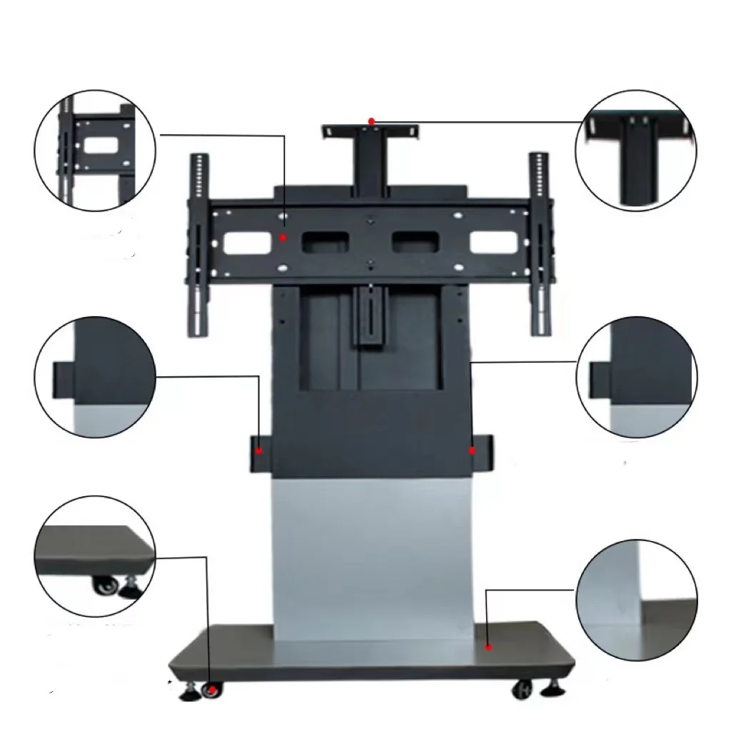 TV Mount Stand Height Adjustable Mobile TV Cart Trolley