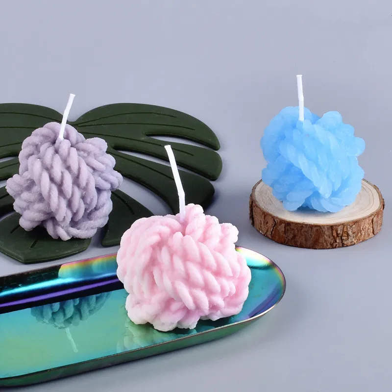 ZO110 wholesale 3d ball candle mold Bead wool ball gypsum chocolate aromatherapy cake decoration tool candle silicone mold
