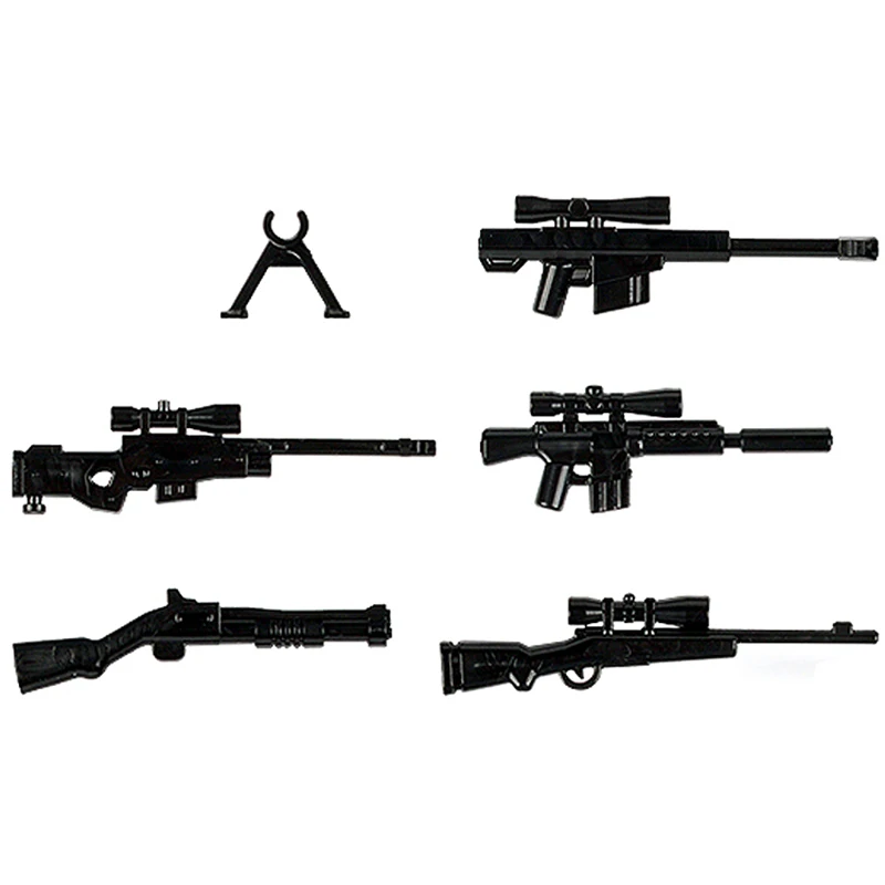 AK Sniper Rifle Gun Weapon Military MOC Bricks Parts Building Blocks Army Soldier Figure Accessories MOC Brick Toys
