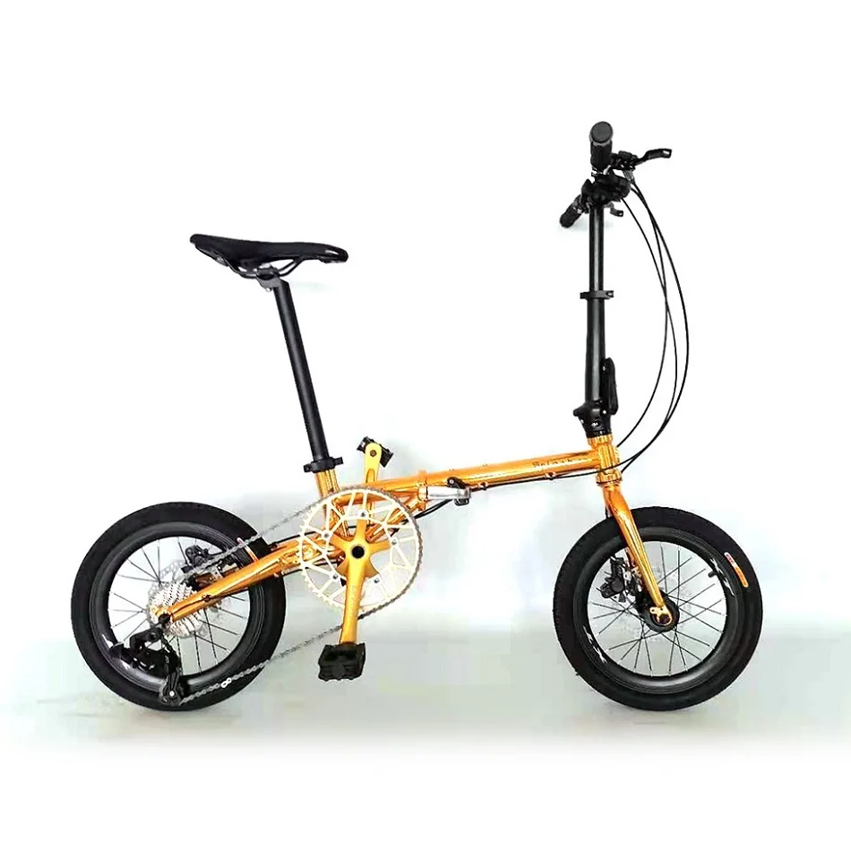 
 Высококачественная Складная велосипедная рама черного и оранжевого цвета из белой хромолибденовой стали, устойчивая к износу  