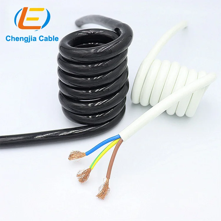 Spring Wire 5 Cores 18AWG Medical Devices Spiral Cable Low Voltage Cable two cores coiled power cord PUR jacket curly cable