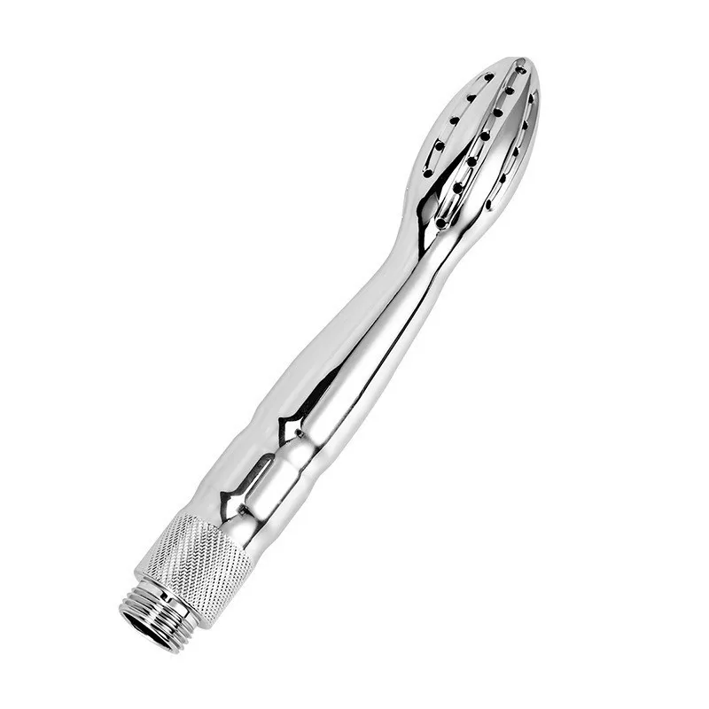Metal Three Head Irrigator Anal Straight Tube Curved Insertion Type Posterior Enema Cleaning