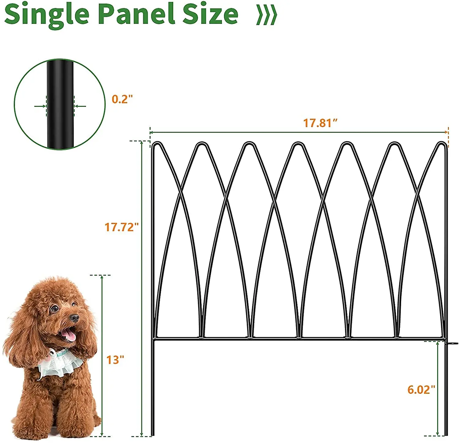 Easily Assembled Garden Decoration Metal Border Folding Fence, Landscape Fencing for Flower Bed, Trees, Animal Barrier