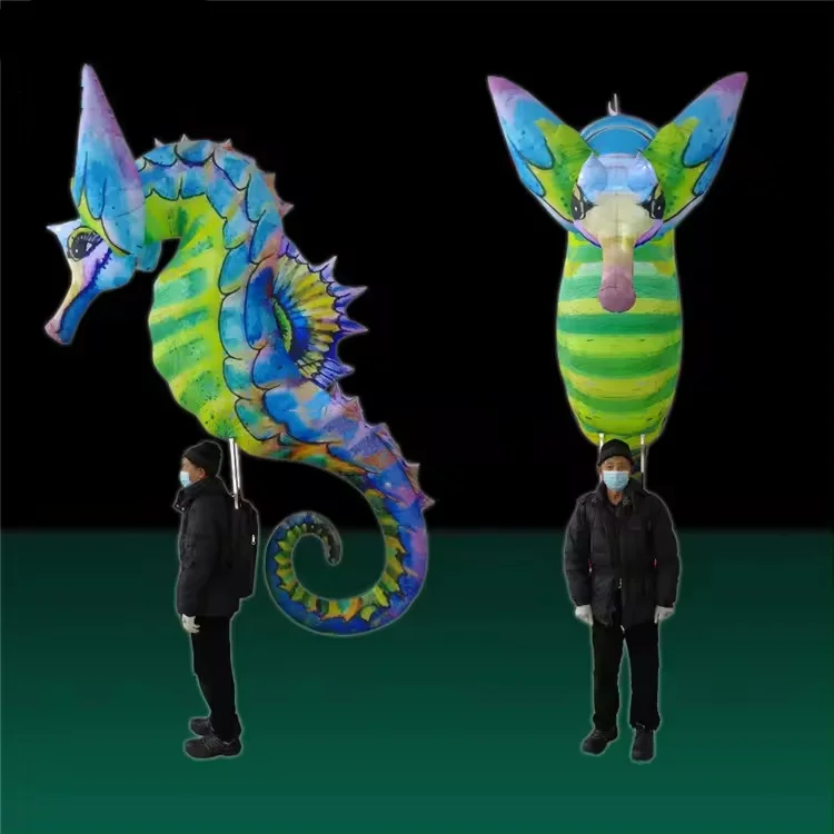 Walking Giant Inflatable Hippocampus Seahorse Costume for Parade Performance Decoration
