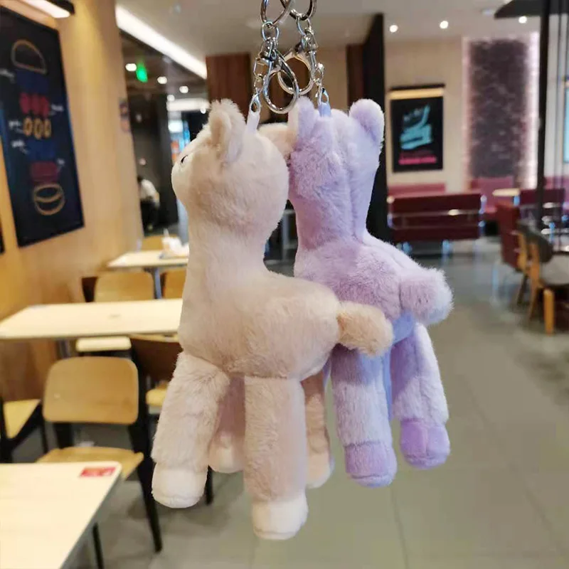 Cute God animal alpaca wool toy doll small mini doll bag hanging ornaments wholesale key chain