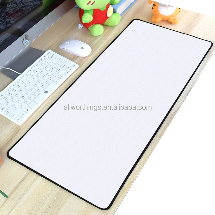 White Gaming Mouse Pad/Mat with Stitched Edges