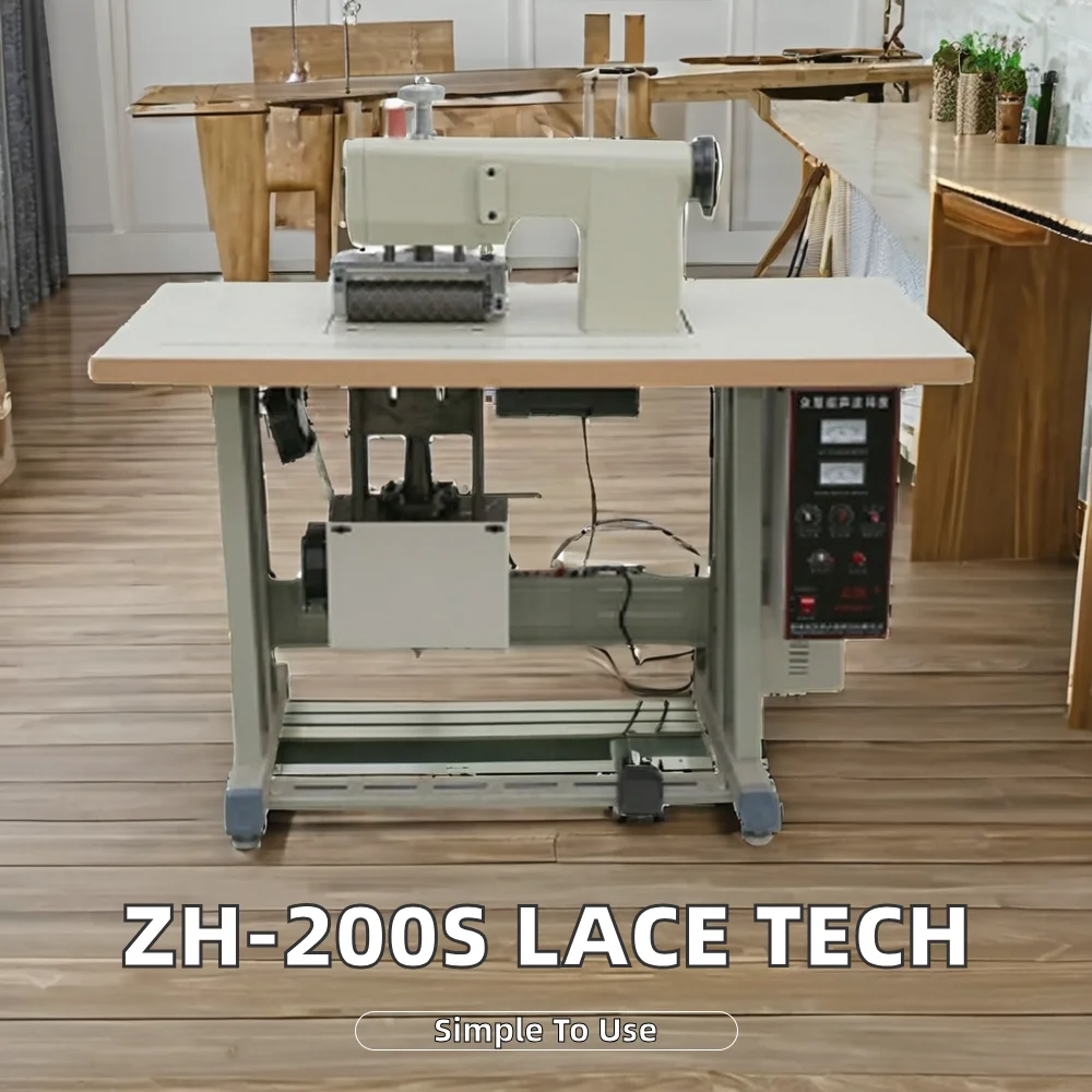 ZH-200S Ultrasonic Sewing Machine for Nonwovens Built-in Mold Manual Lace Cutter New Condition with Core Motor Component