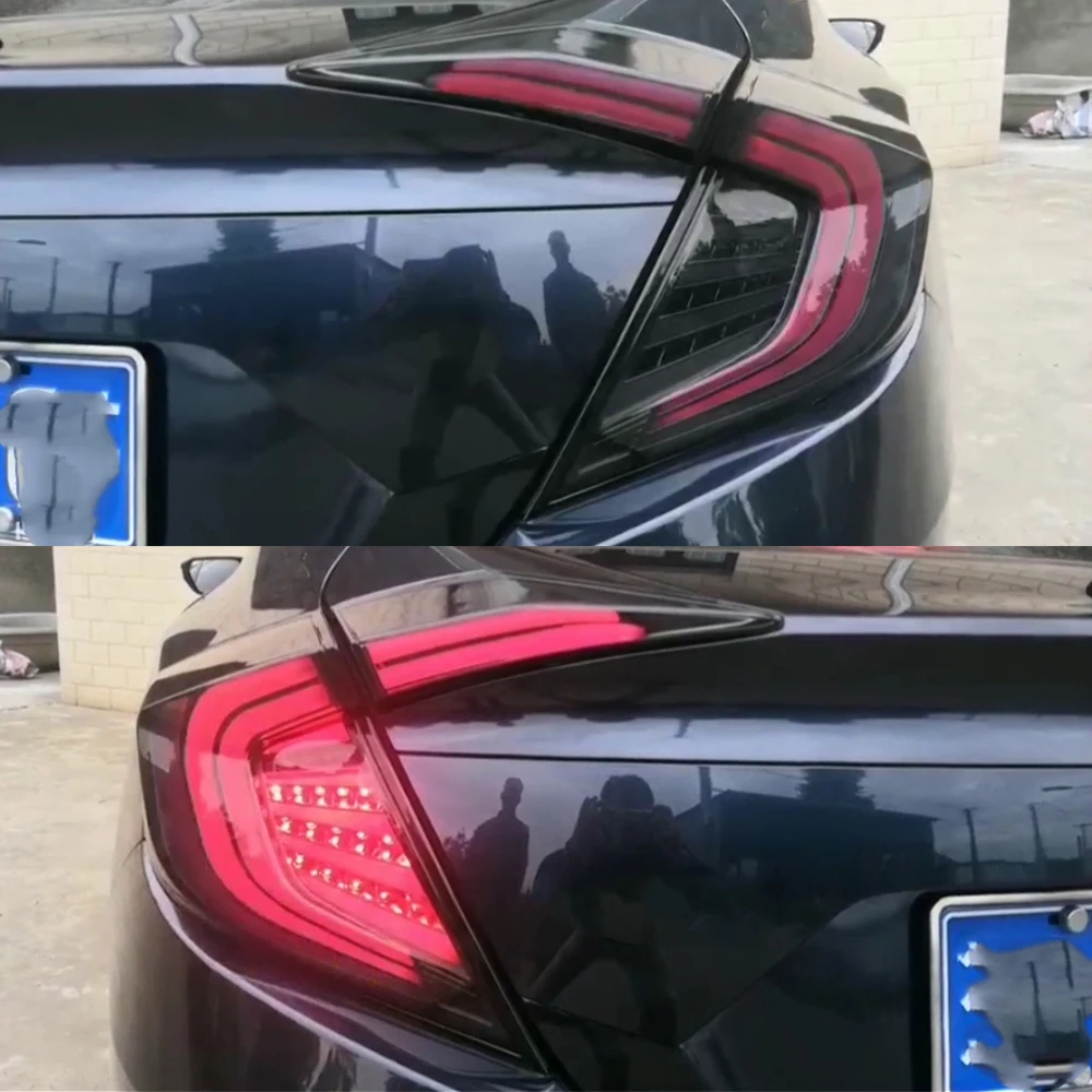 LED Taillights For Honda Civic 10th Sedan 2016 2017 2018 12V Car Tail lights Taillight Rear Lamp Turning+Reversing+Brake