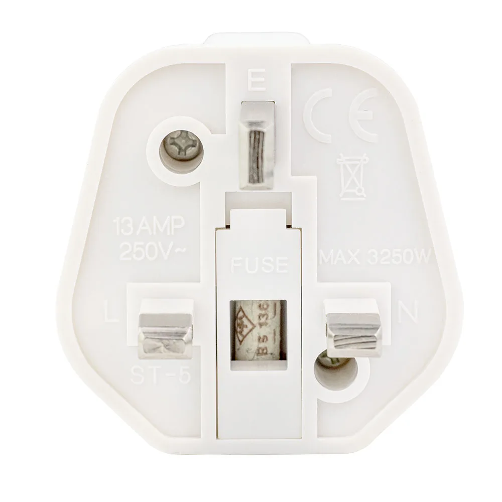 EU to UK Adapter Schuko Euro Socket 2 Pin to 13 Amp 3 Pin Plug Type C to Type G