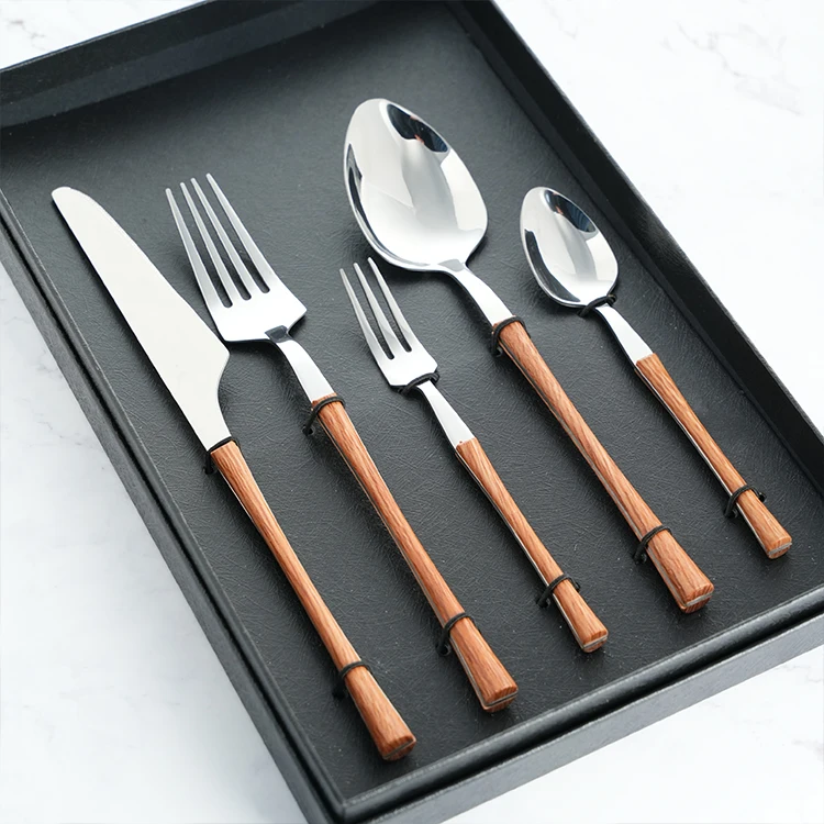 Luxury Canton tower Korea Handle Heavy Cutlery Wedding Event Flatware dinner knife spoon fork set cubiertos bestekset silverware