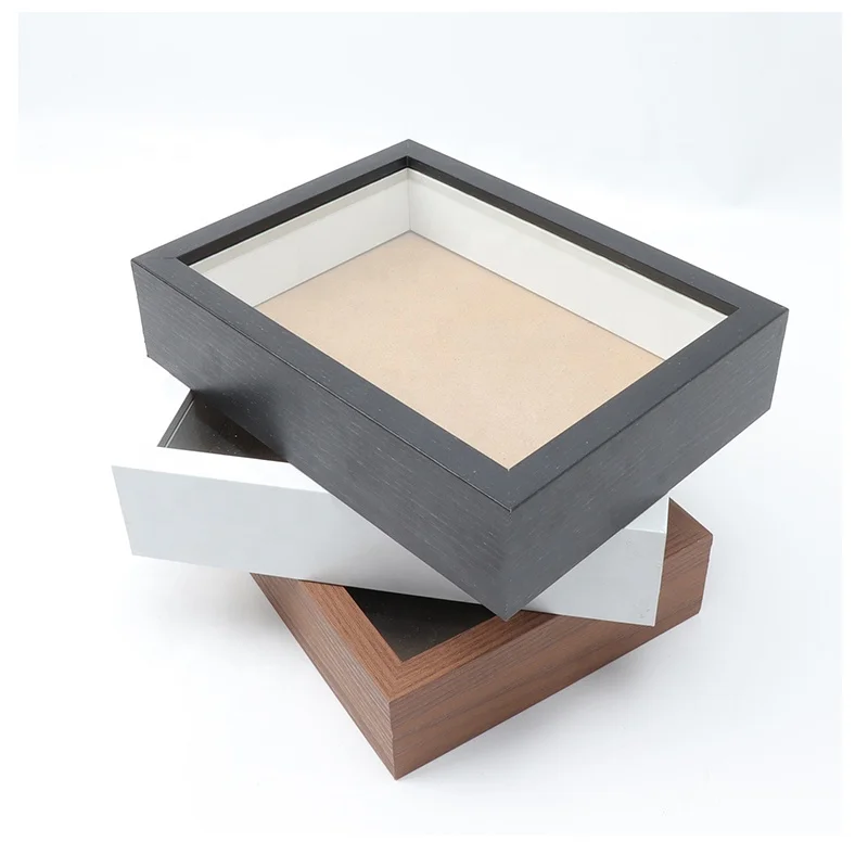 МДФ Черная или белая коробка для теней, фоторамки, коробки для фотографий, рамки, оптовая продажа, коробка под заказ, деревянная рамка для фотографий