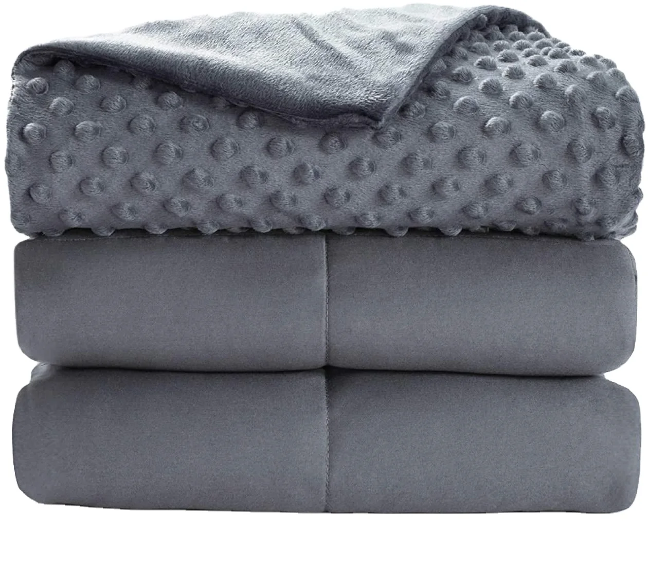 Sample Available Weighted Blanket for Adult with Removable Duvet Cover - Queen Size15lbs Premium Cotton with Glass Beads