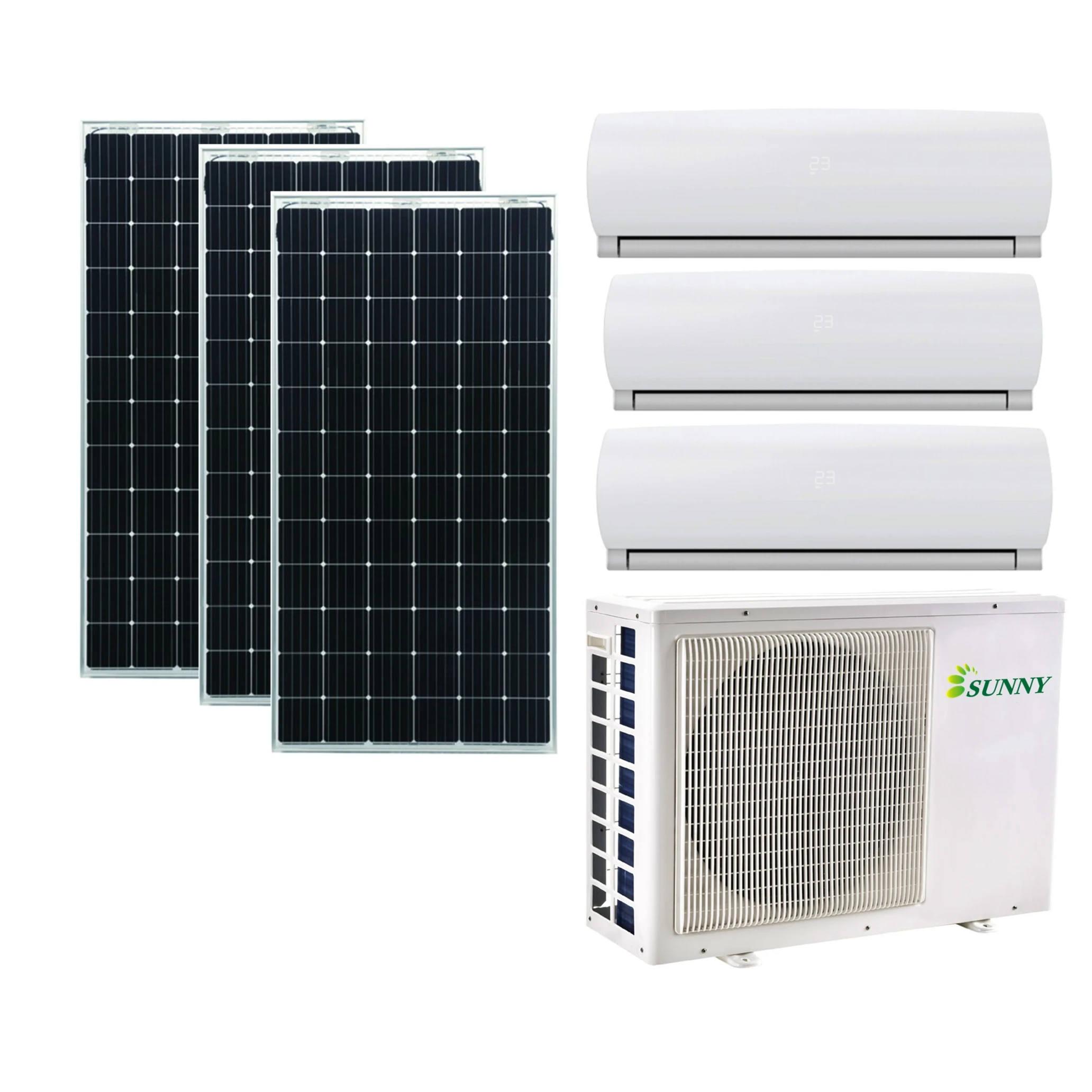  Производитель хорошего качества 36000btu multi split 100% Солнечная система кондиционирования воздуха один наружный с 3 комнатными
