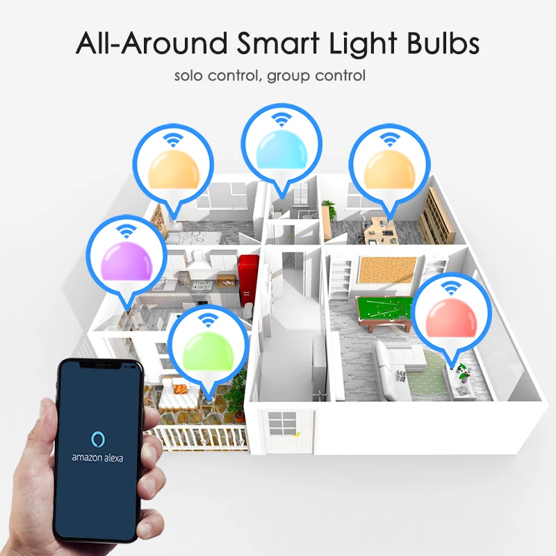 CTORCH New Arrival Alex Google 7W 9W 12W Rgb Smart Wifi Light Bulb