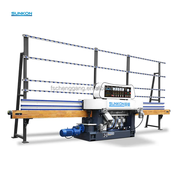 Simple motor fast glass straight line polisher glass edge polishing machine