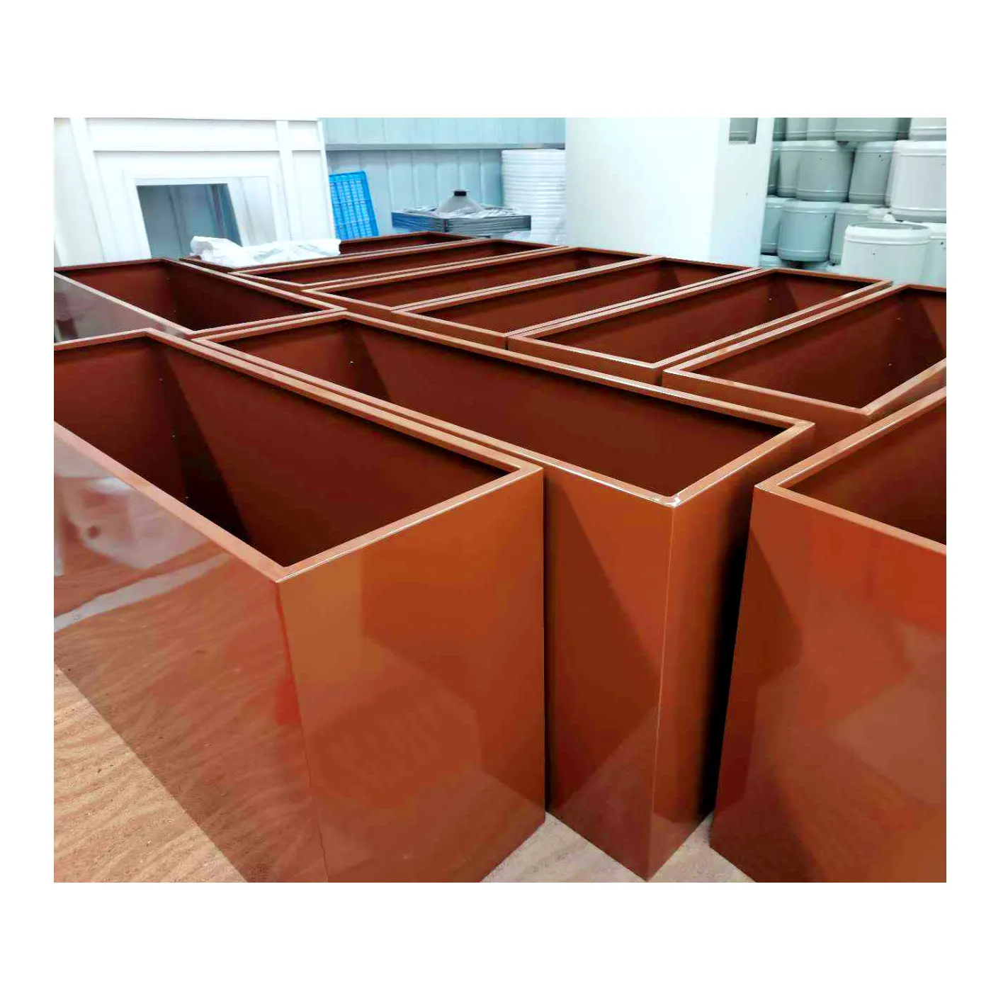 Custom Spray Painted Aluminum Large Decorative Flower Pots Weathering Steel Garden Flower Pots