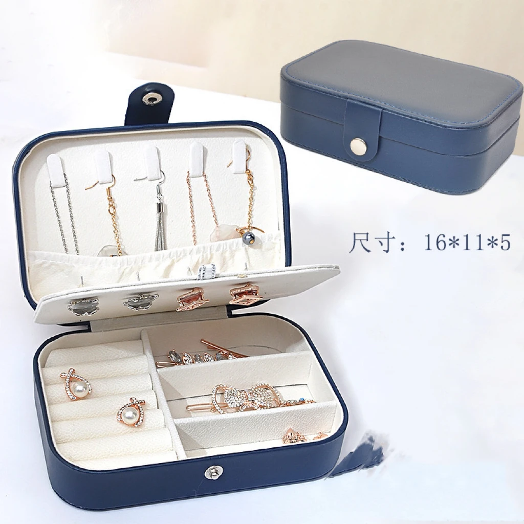 Wholesale Custom LOGO Doubles Layer Luxury PU Jewelry Box For Necklace Bracelet Ring Earring High Quality