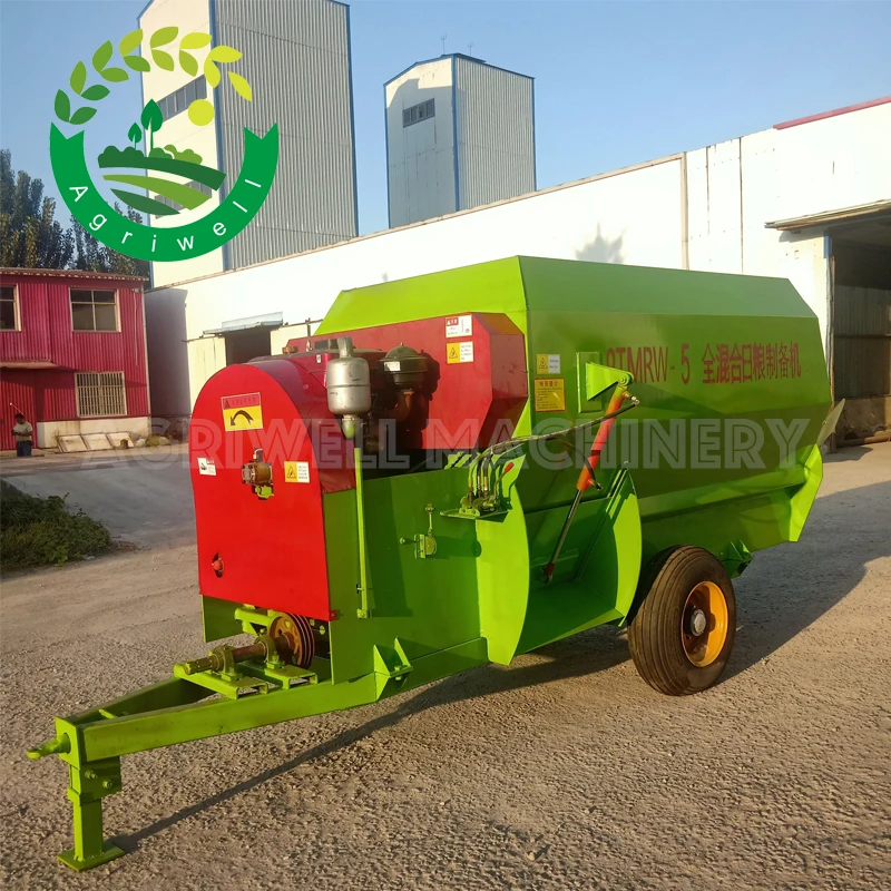 Farm Animal Feed Mixer Tmr Horizontal Making Machine Cattle Mixing and Feeding Machinery