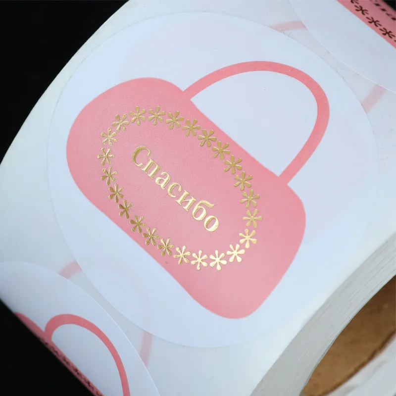 Printing factory custom label transparent logo metal hot gold sealing sticker custom self-adhesive label bottle sticker