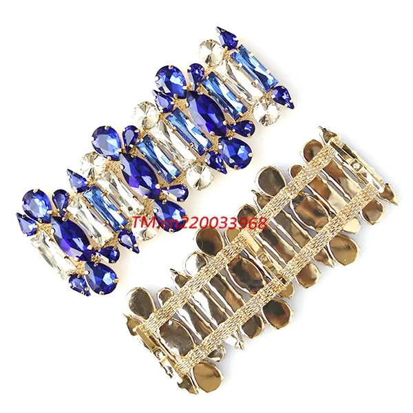 Wholesale luxury crystals fringe rhinestone tassels trimmings applique rhinestone for sewing on shoes bags clothing decoration