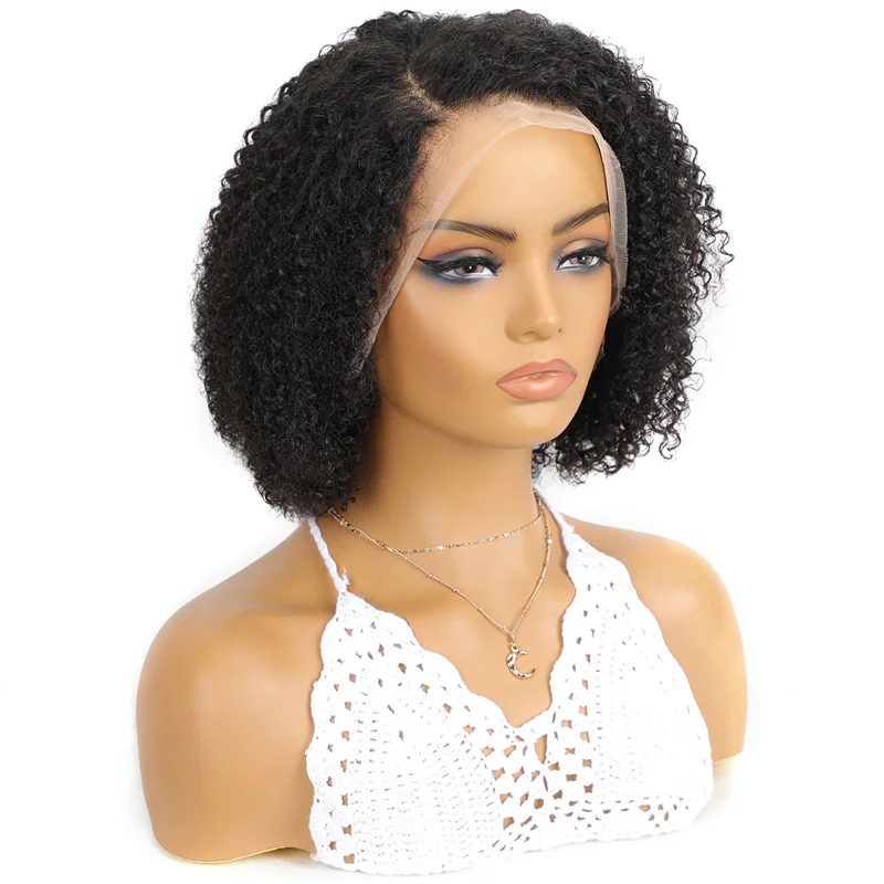 Cheap Short Bob Wigs Human Hair Kinky Curly Lace Front Wigs Human Hair Wholesale Glueless Hd Lace Frontal Wig For Black Women