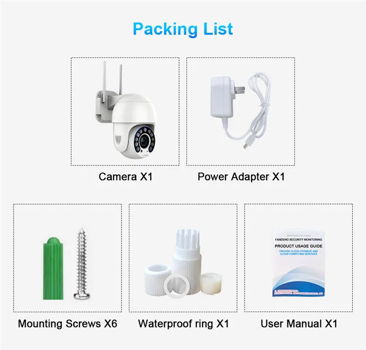 2022 VANVISION Icsee App 3mp 5mp Outdoor Waterproof Camera Auto Motion Tracking Wifi Cctv Camera Wireless Ptz Ip Camera