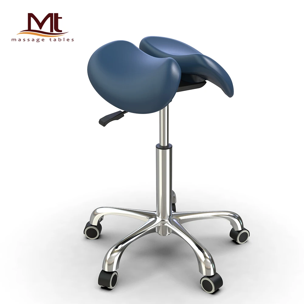 2 part saddle chair Adjustable height with backrest leather saddle chair