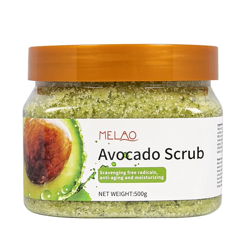 High quality skincare avocado plant full body moisturizing and smooth cleansing sea salt scrub