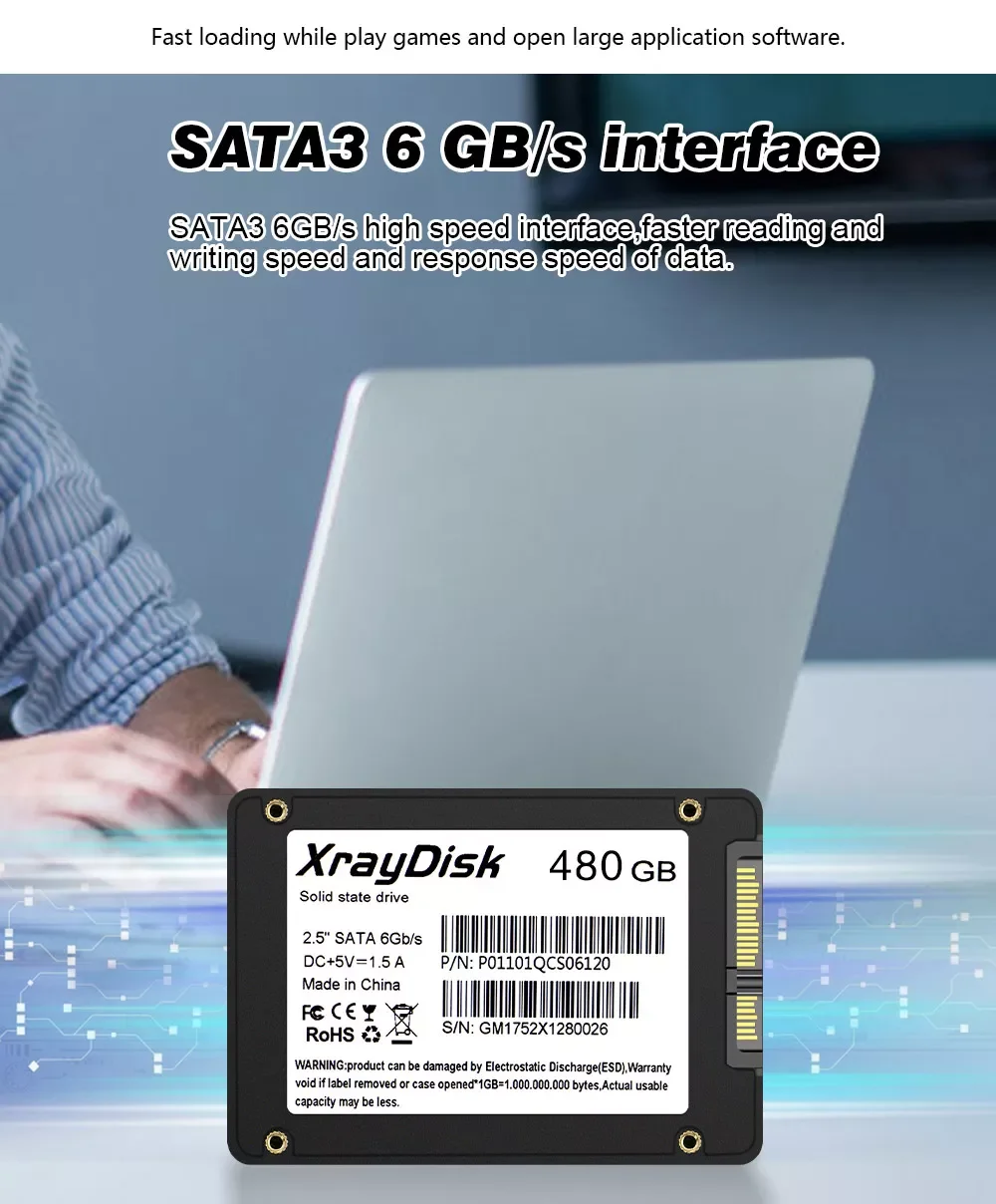 RTS XrayDisk Wholesale Ssd 60GB 120GB 128GB 240GB 256GB 480GB 512GB 1TB 2.5 Inch SAtA3 Internal Hard Disk For Desktop & Laptop