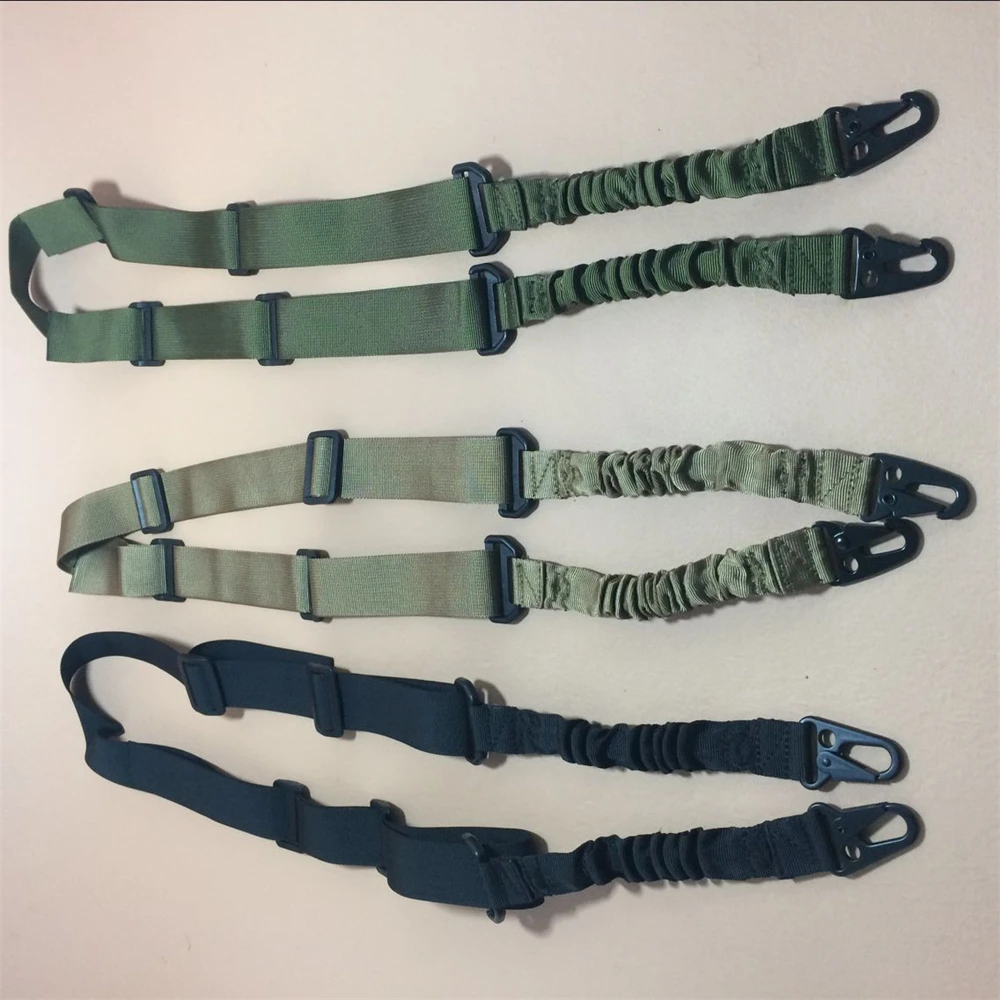Tactical Adjustable Nylon Rope Gun Strap Slings Belt Anti-dropping Shoulder Belt Camping Hunting Sling Elastic Safety Rope