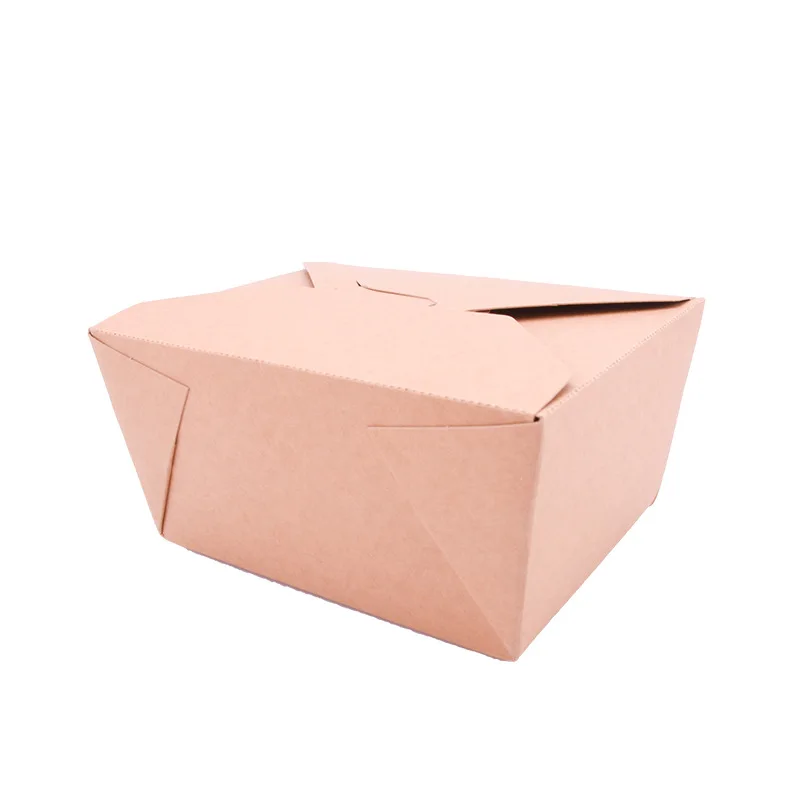 Hot Selling Take Away Fast Food Packaging Brown Kraft Paper Lunch Boxes For Restaurant