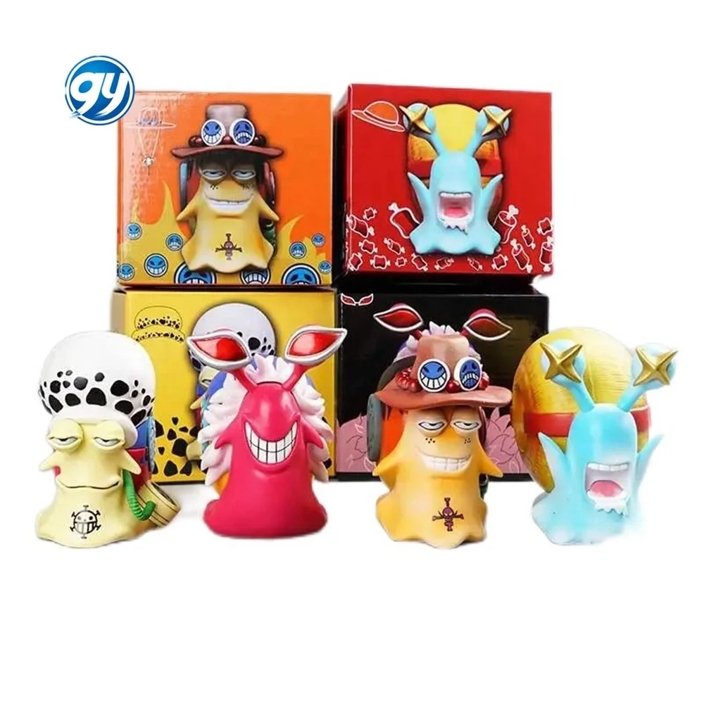 GY Figuras de 2PCS/SET Anime Zoro Luffy Ace Law Doflamingo 1 PIECE Manga Figurine Den Den Mushi PVC Model Collectible Figure Toy