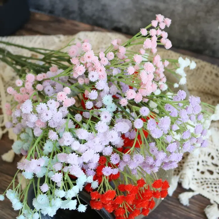 Wholesale Hot Sale Home Wedding Decor Soft Glue Preserved Dried Gypsophila Artificial Flower