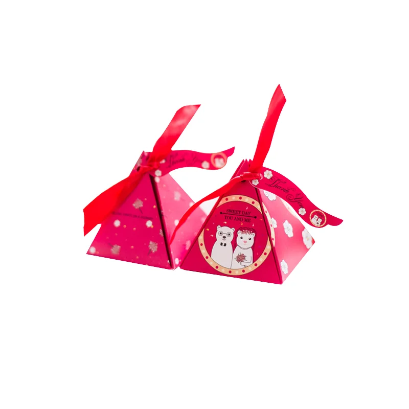 custom logo pyramid wedding candy gift box manufacturers