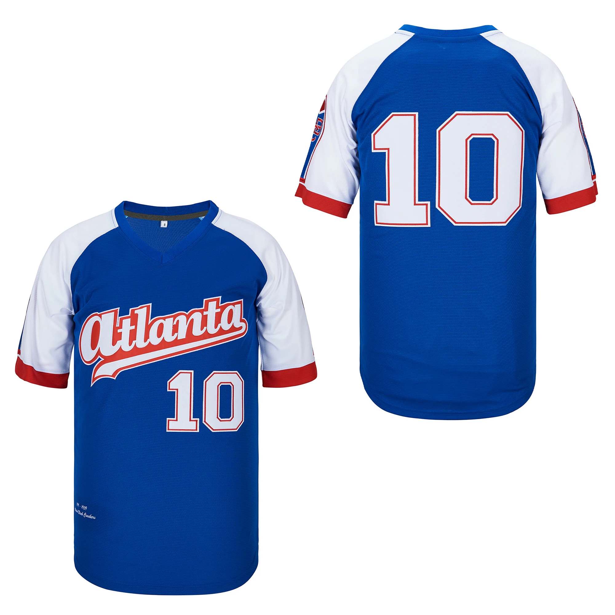 Wholesale Blue Mens Atlanta Black Crackers 10 Negro League Baseball Jersey Stitched S-3XL