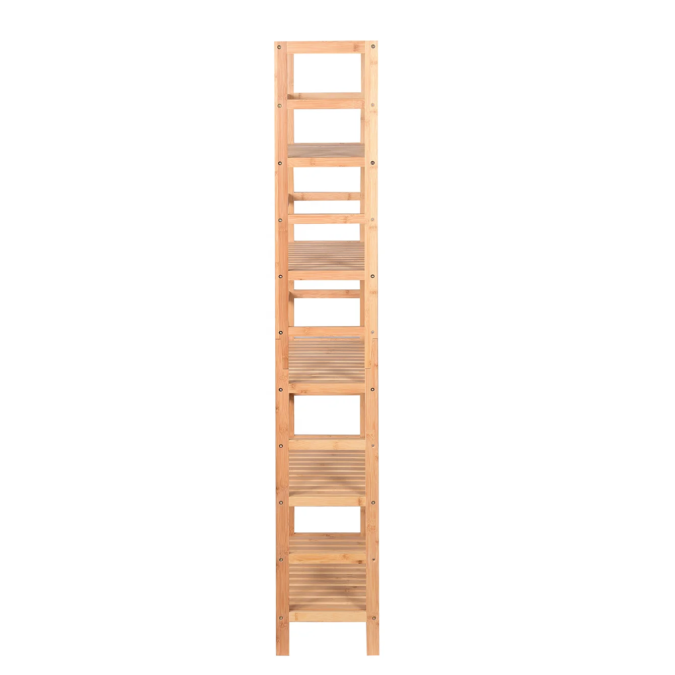 Hot Sale 6 Tier bamboo ladder bookshelf  durable bamboo storage rack for study