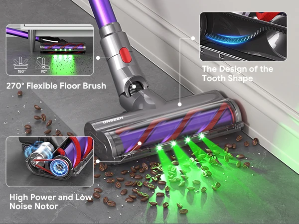 ONSEEN S702 Double-Cup 37kPa Wireless Stick Vacuums Likeness Dysons V10 Smart Cordless Handheld Vacuum Cleaner Dry Function