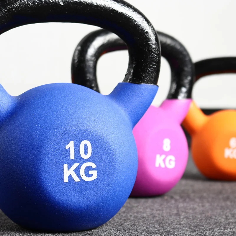 Plastic dipped Kettle Bell Fitness Equipment powder frosted Kettlebell Portable  Cast Iron