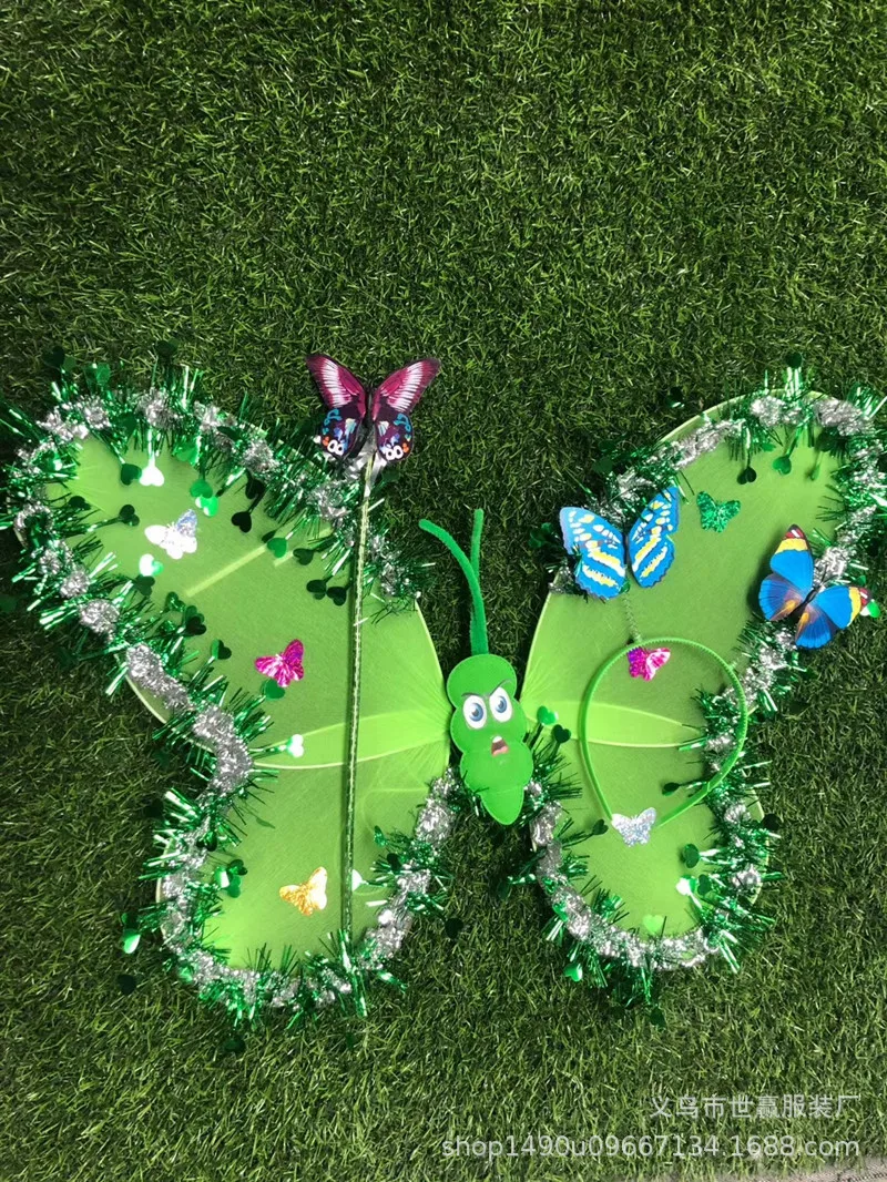 Wholesale HIGH quality Girls Costume Set angel wings LED butterfly wings LED tutu skirt with Wand and Headband
