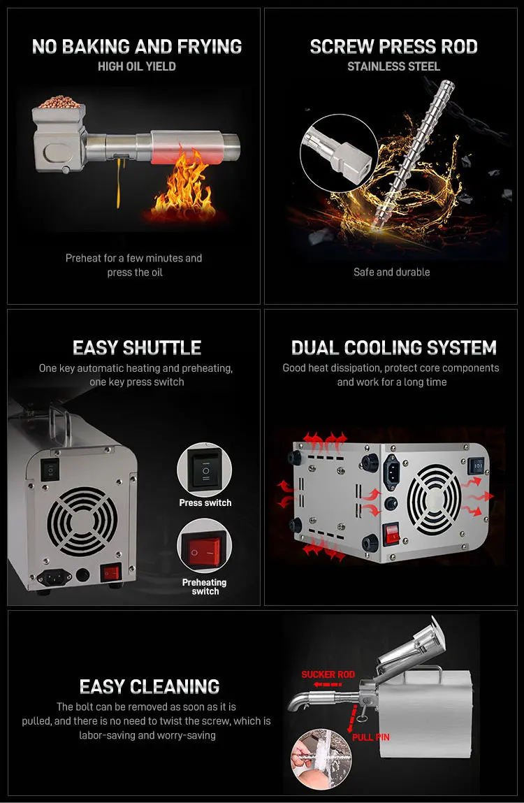 Jerrate home cold press oil machine hemp oil expeller pressing machine